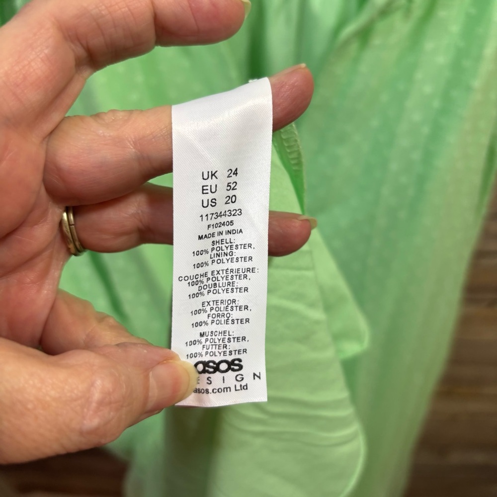 ASOS Curve Mint Green Puff Sleeve Maxi Dress - Picture 7 of 7